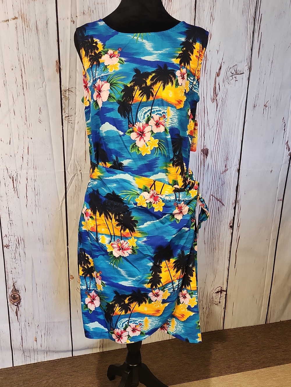 Pacific Legend Apparel 100% Cotton Dress Tropical Sz L